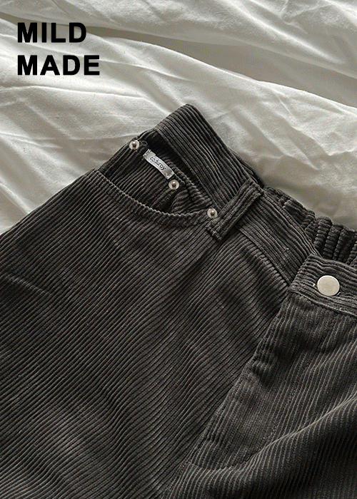 (MILD MADE)MD.017-Lable corduroy wide pants 3colors