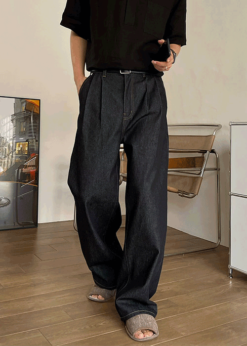 (MILD MADE)MD.001-Black two tuck