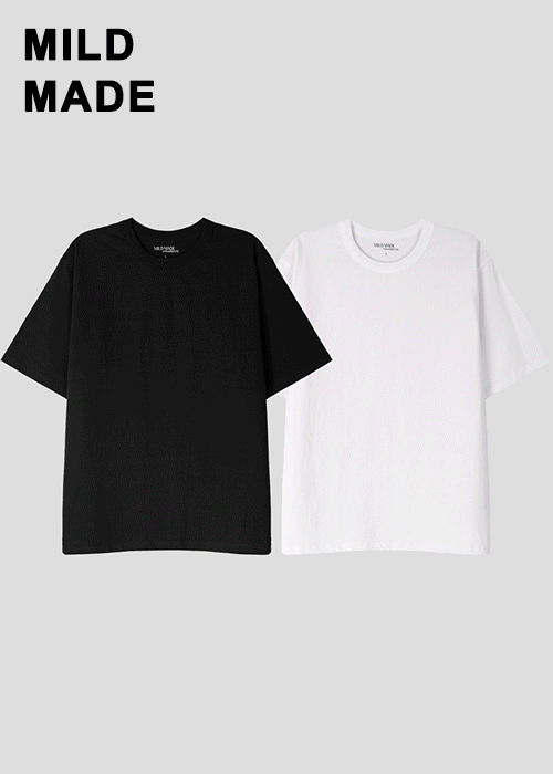 (MILD MADE)MD.026-standard cotton half sleeve 2colors (당일출고)